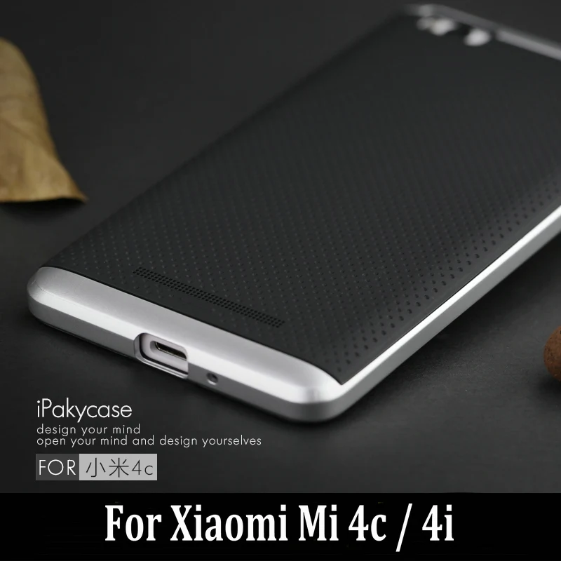 for xiaomi mi 4c mi 4i original ipaky brand luxury armor silicone back cover with frame for for xiaomi mi 4c mi 4i original ipaky brand luxury armor silicone back cover with frame for