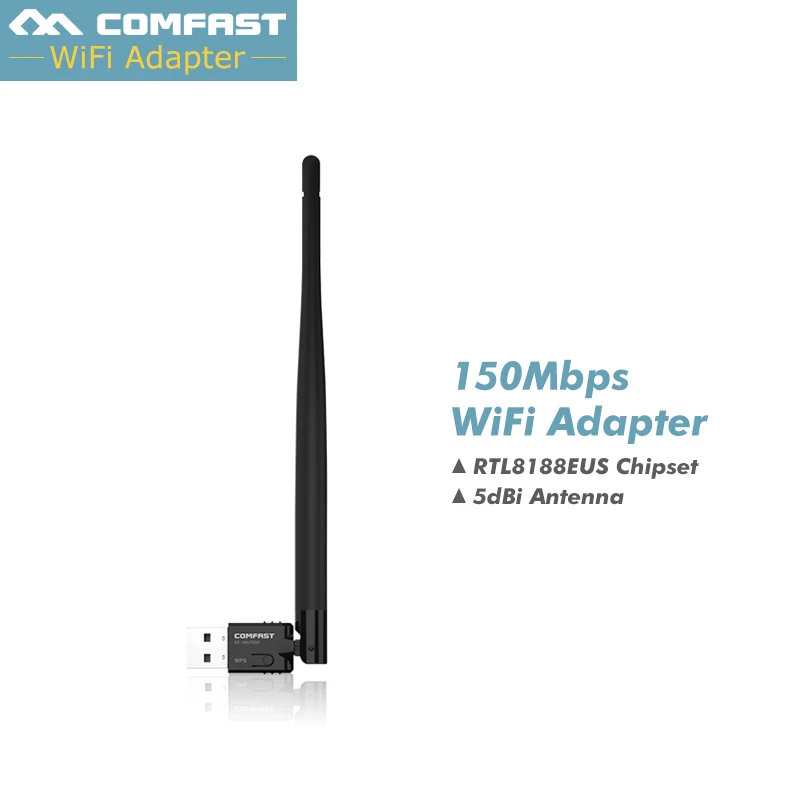 Мини Беспроводной WiFi адаптер 150 Мбит 5db Телевизионные антенны USB Wi Fi приемник