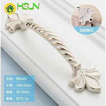 

2 pcs Chic Drawer Pulls Handles Knobs White Silver Fleur-de-lis Dresser Handles / Cabinet Handles Kitchen Decorative Hardware