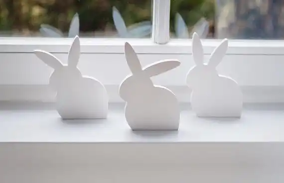 wooden rabbits