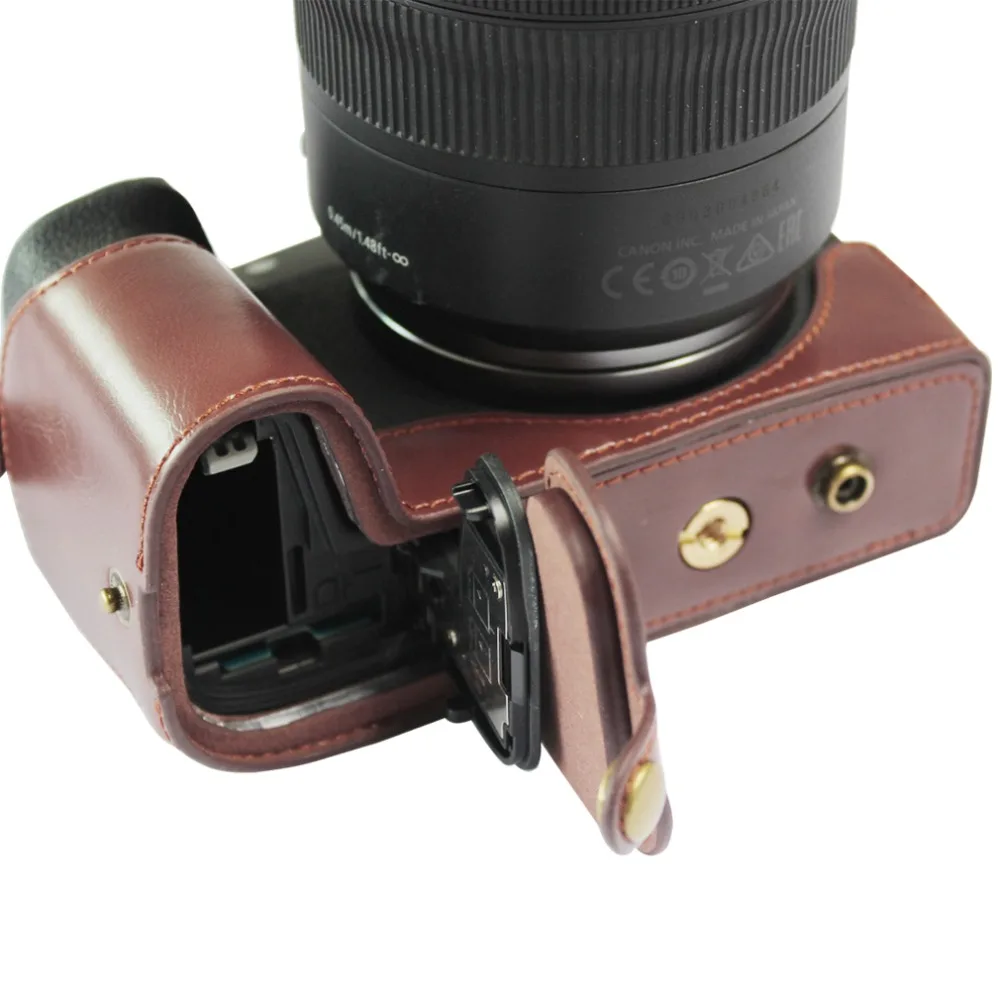 Сумка из искусственной кожи для камеры, чехол на половину тела для камеры Canon EOS RP, нижняя крышка с ремешком на запястье