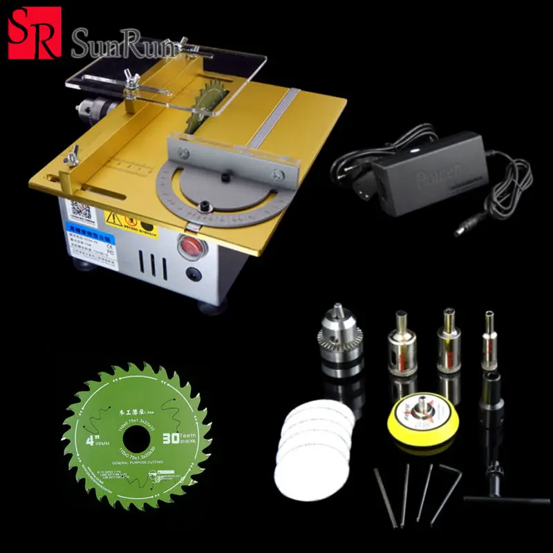 Mini table saw/12V-24V portable DIY wood Cutting machine, desktop buddha beads polish machine,metal/Acrylic cutter