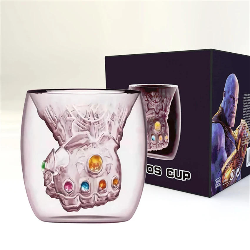 Мстители Endgame Бесконечность Gauntlet танос чашка кофе пивной сок для стакана для коктейля чашки термостойкие двойные стенки Стеклянная чашка посуда для напитков