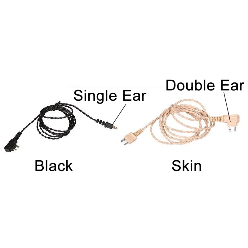 1 шт слуховые аппараты стандарт 2pin шнур Мягкая форма закрутки одиночный/двойной ушной наушник кабель провода для вспомогательные средства для тела бежевый/черный цвет