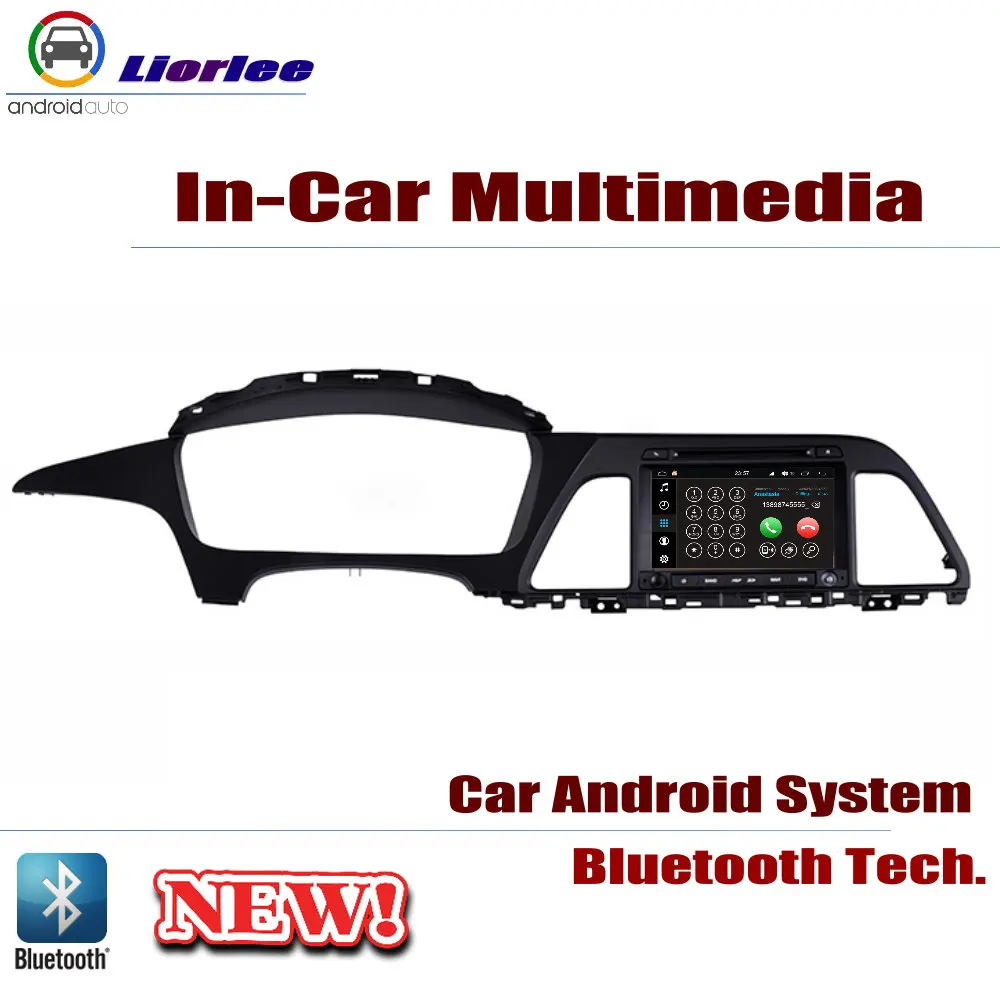 Discount Car DVD Player For Hyundai Sonata New Rise 2015-2017 GPS Navi Navigation Android A53 Processor IPS LCD Screen Radio BT USB AUX 4