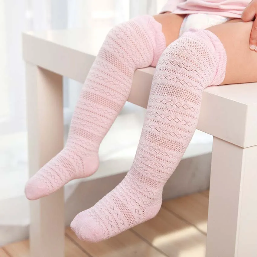 Sweet Newborn Baby Girl Socks Cotton Summer Infant Baby Knee High Socks