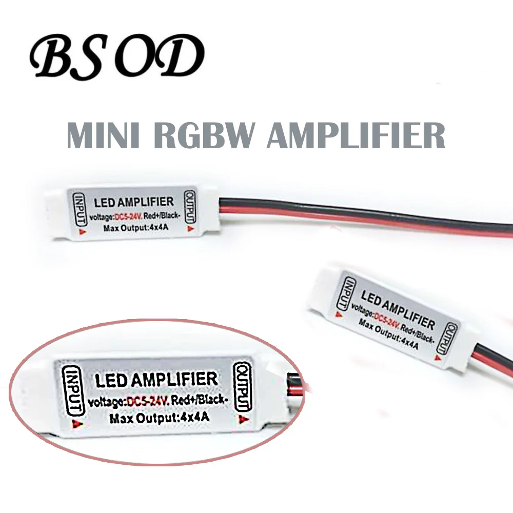 

BSOD Mini RGBW Amplifier Controller DC5-24V 12A For LED RGBW Strip