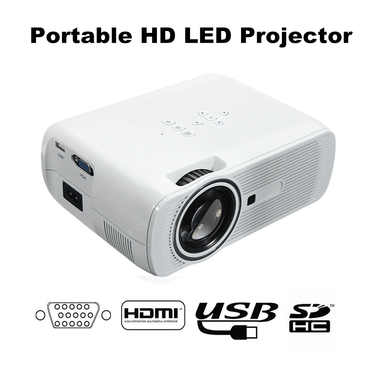 1200 Lumens Mini Full HD LED Projector 3D Portable Home Theater Cinema LED HDMI USB AV/VGA Multimedia 1200 Lumens Mini Full HD LED Projector 3D Portable Home Theater Cinema LED HDMI USB AV/VGA Multimedia