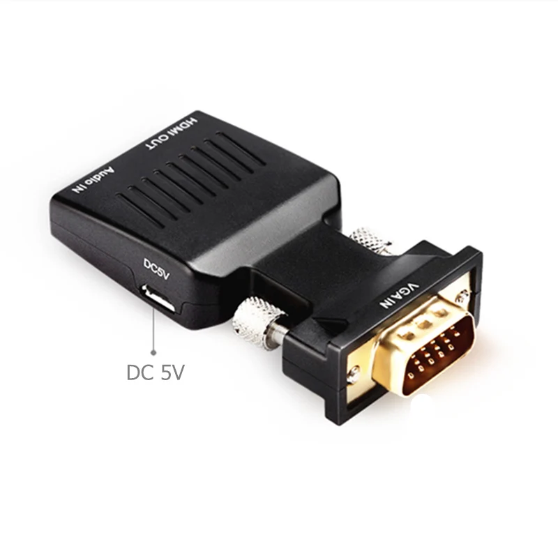 Trumsoon VGA Male to HDMI Female Converter with Audio Adapter 1080P Cables for HDTV PC Monitor Projector PS3