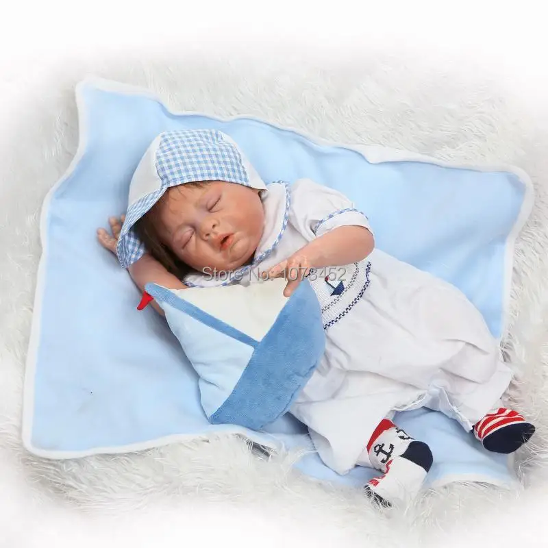 

Silicone reborn baby boy doll lifelike 50cm 20inchs closed eyes bonecas bebe reborn menino babies brinquedos educational toys