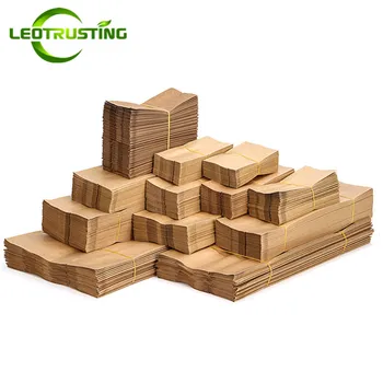 

Leotrusting 100pcs/pack White/Kraft Paper Side Gussets Bag Food Snack Tea Packaging Bag Open Top Heat Sealing Storage Bags