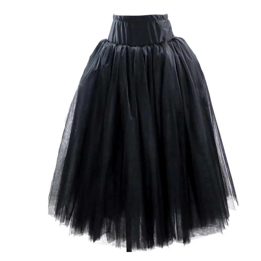 

Woman Long Ballet Half Skirt Black Romantic Ballet Tutu for Girl 4 Layer Soft Tulle Ballerina Practice Costumes Dance Dress