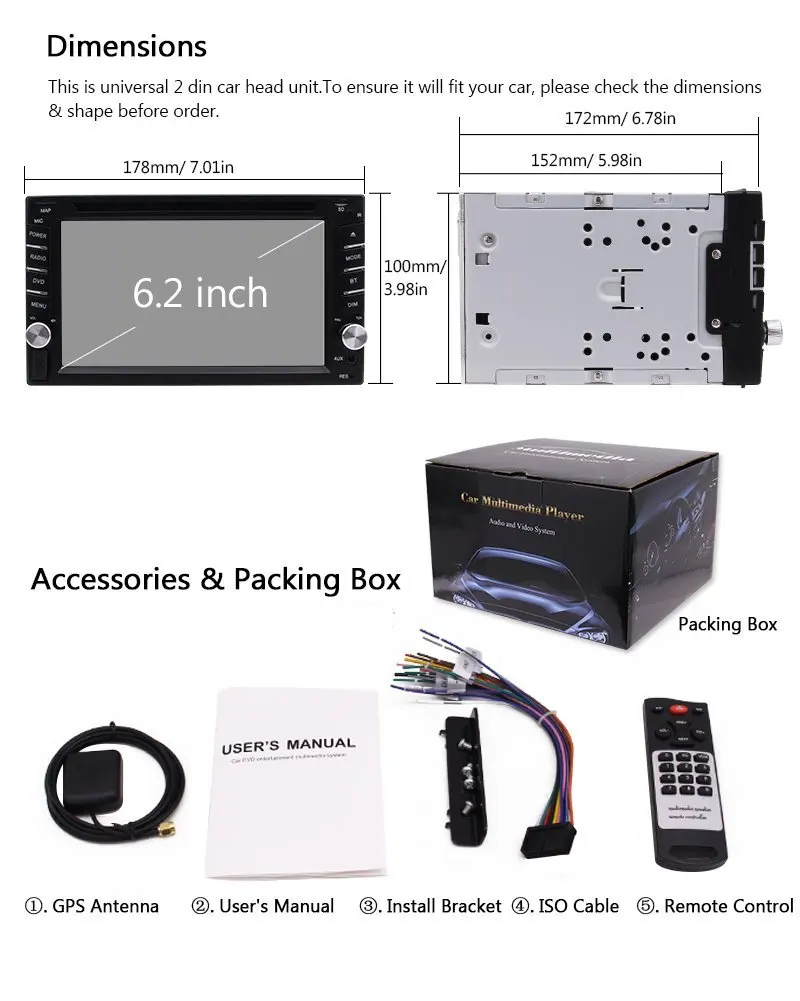 Car audio Cassette recorder player Stereo Radio 2 Din Car DVD Video Player Bluetooth GPS Navigator Map USB SD+Free Backup Camera Car audio Cassette recorder player Stereo Radio 2 Din Car DVD Video Player Bluetooth GPS Navigator Map USB SD+Free Backup Camera