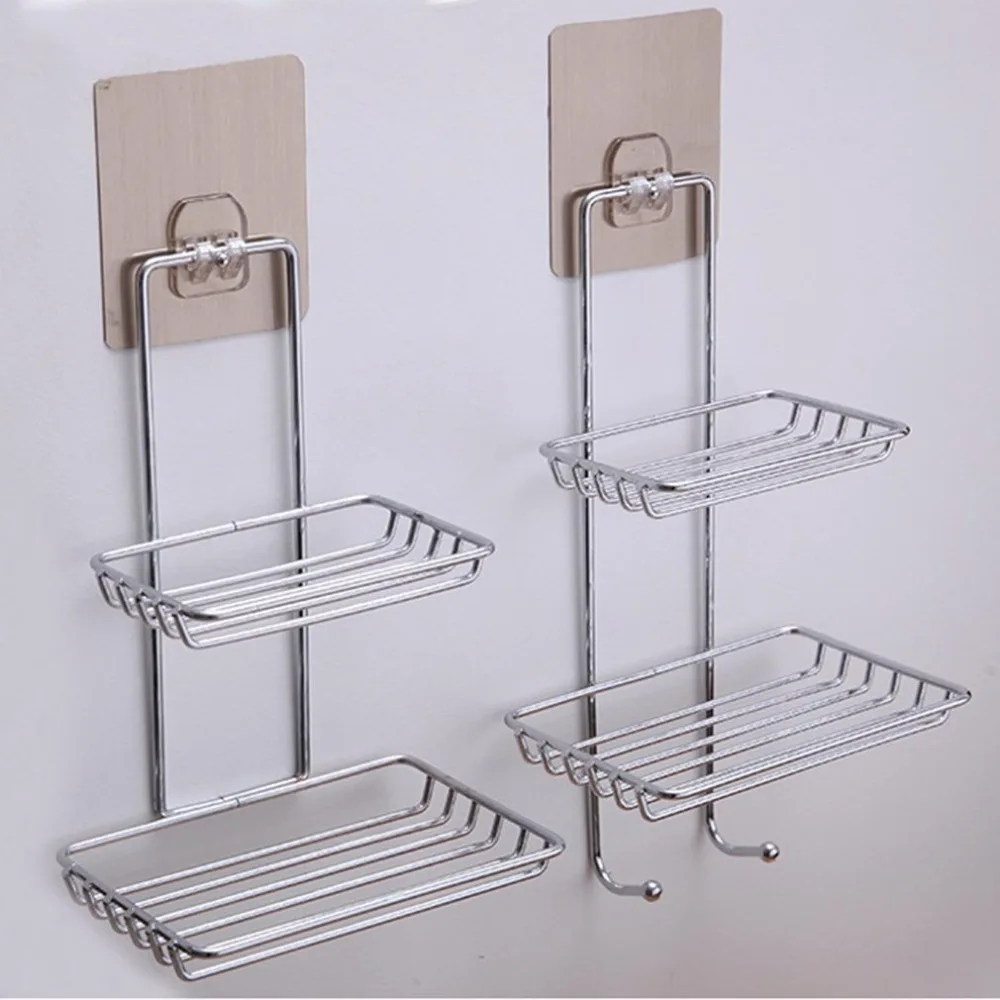 Creative Seamless Paste Bathroom Soap Rack Stainless Steel Soap Rack