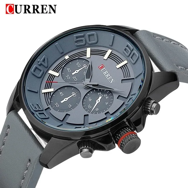 

2016 new Curren brand design genuine leather military men cool fashion clock sport male gift wrist quartz business watch 8187