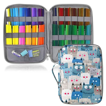 

96/192 Holes Cute Cartoon Animal School Pencil Case Stationery Supplies Large Color Sketch Pen Storage Bag Penalty Pencilcase
