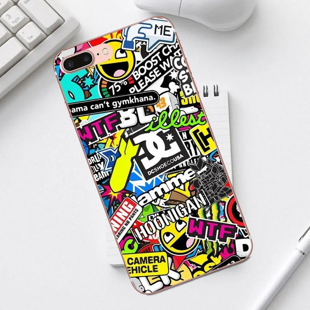 Qdowpz Stickerbomb Dc скейт Bmx новый специальный для iPhone 4 4S 5 5C SE 6 6S 7 8 Plus X XS Max XR Galaxy A3 A5 J1 J3 J5 J7