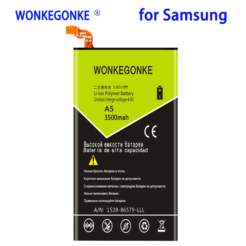 Аккумулятор WONKEGONKE 3500 мА/ч для Samsung Galaxy A5 A5000 A5009/A500F/A500F/A500 аккумулятор с