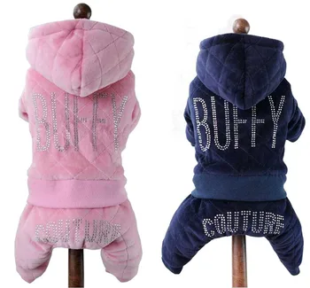 

Petalk Dark Blue/Pink Winter Dog Coat Clothes Thicken Warm Dog Jumpsuit Teddy outfit For Small Dogs Puppy