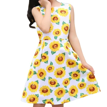 

Jilly 2-12 Ages Girls Dress Casual Sleeveless kids cotton Flower Princess Girl Dresses Summer Autumn 2017 Toddler Girl Clothing