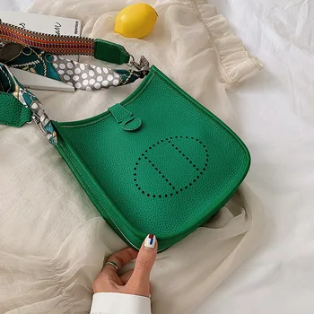 

Brand Originality Design Women's Bag 2019 New Wide Band Hollow Hand-held Bucket Bag Leisure Baitie Single Back Slip Bag