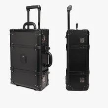 Ретро дизайн высокого класса 20/24 дюймов прочный и крепкий чемодан на колесиках водонепроницаемый чемодан на колесиках для путешествий