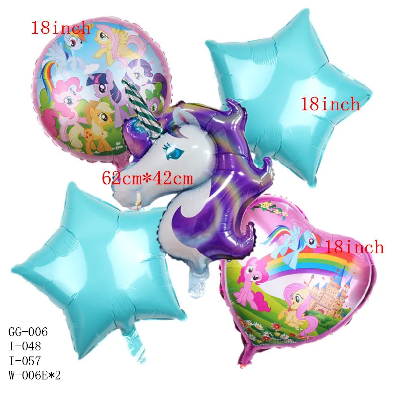 GOGO PAITY 5 шт./лот Единорог Пони алюминиевый шар Детский праздник день рождения вечеринка украшения воздушный шар - Цвет: D