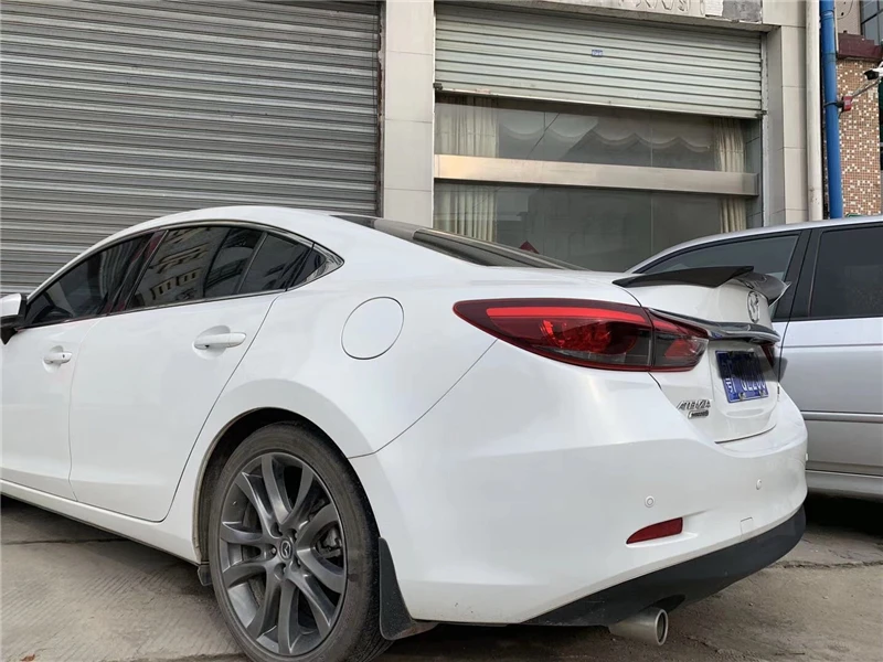 Применение для Mazda 6/спойлер Atenza M6 15, 16, 17, 18, 19 лет глянцевое углеродное волокно/frp зад крыло V стиль спойлер, аксессуары