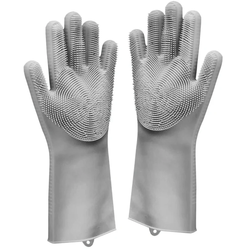 Силиконовая посуда моющиеся перчатки скруббер домашней чистки перчатки для мытья автомобиля XR657