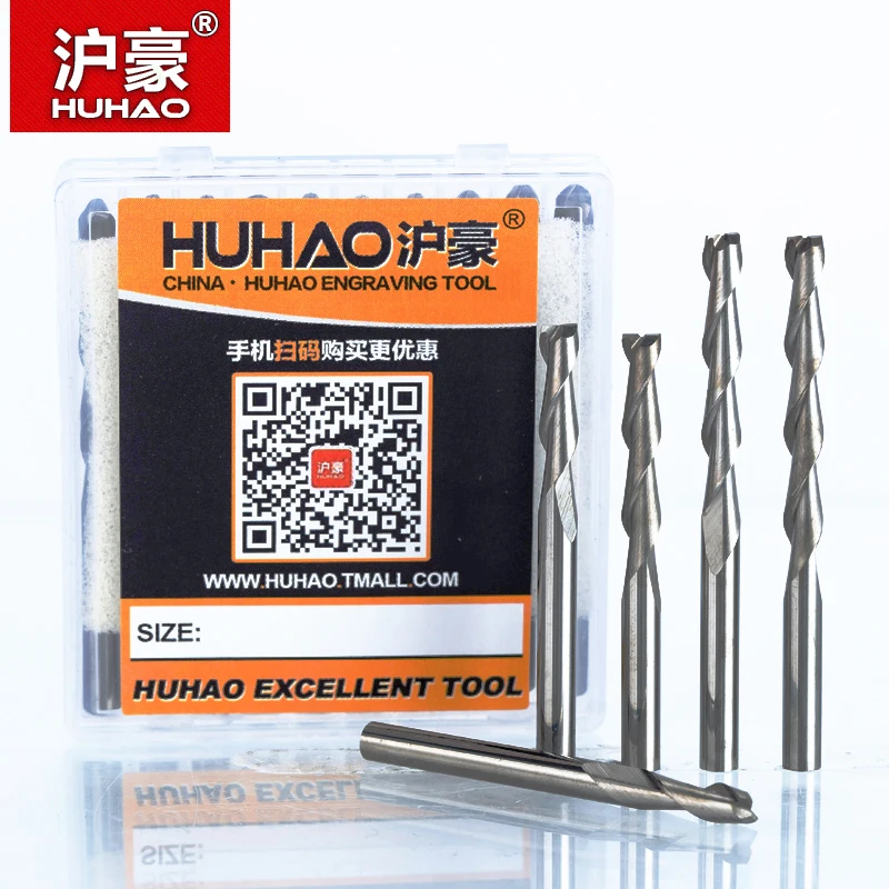 

HUHAO 5pcs/lot Shank 4mm 2 Flute Spiral CNC Router Bit For Wood End Mill Tungsten Carbide PCB Milling Cutter CNC Milling Tools