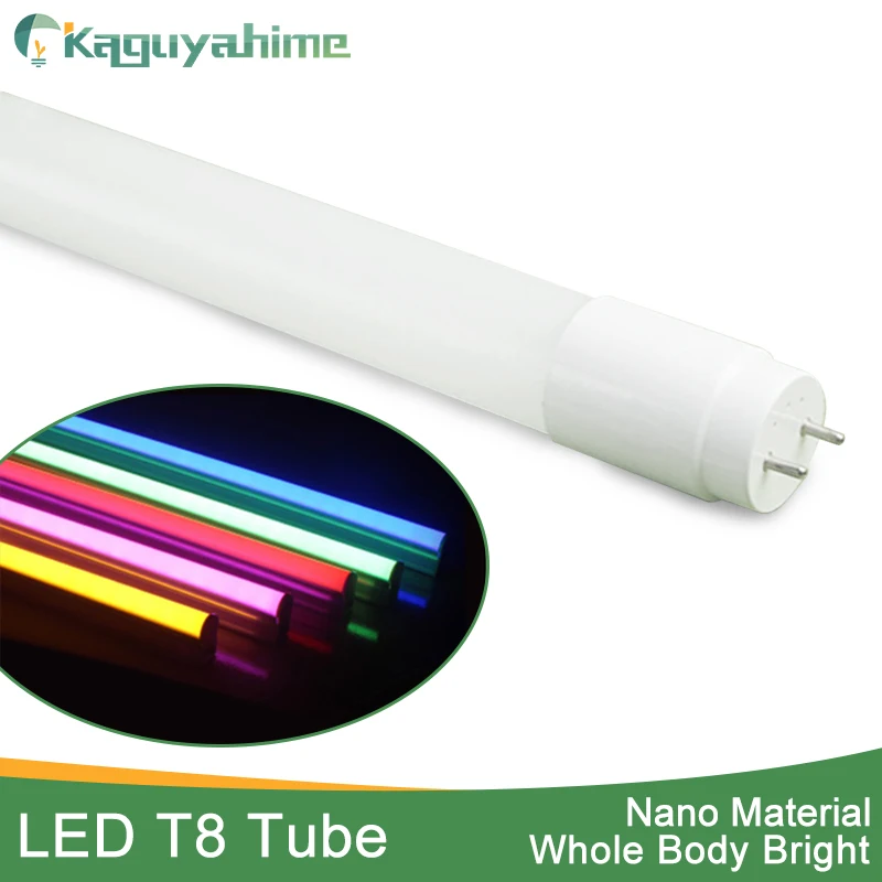 Kaguyahime RGB 360 градусов яркий светодиодный светильник T8 лампа 220 В 10 Вт 60 см 2 фута