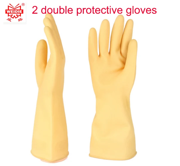 high quality 32CM yellow latex gloves Wear durable Non slip resistant