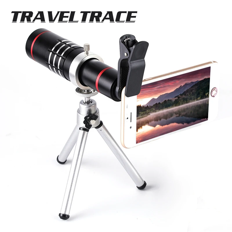 

18x Metal Zoom Optical Telescope Telephoto Lens with Tripod Clip Kit Universal Phone Camera Lens for iPhone Mobile Phones