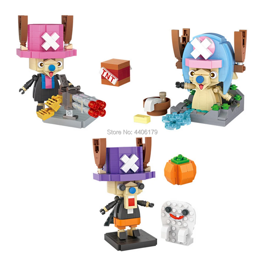 

hot LegoINGlys creators Japan Anime One Piece Mini Lock LovelyTony Tony Chopper figures micro diamond building blocks toys gift