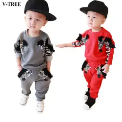 V-TREE Одежда для малышей Комплект Демисезонный Зебра спортивный костюм для мальчиков и девочек наряд с мультяшным рисунком одежда для