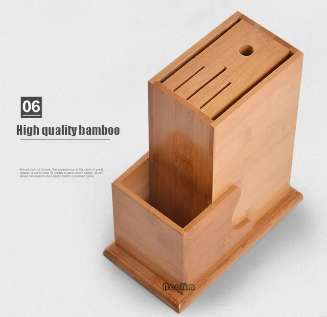 NOOLIM Многофункциональные кухонные аксессуары бамбуковая подставка под ножи вентилируемая сушилка для ножей отдых здоровье креативный деревянный нож блок