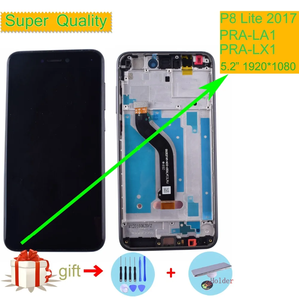 

ORIGINAL For Huawei P8 Lite 2017 PRA-LA1 PRA-LX1 PRA-LX3 LCD DIsplay With Touch Screen Digitizer Assembly Frame P9 Lite 2017 LCD