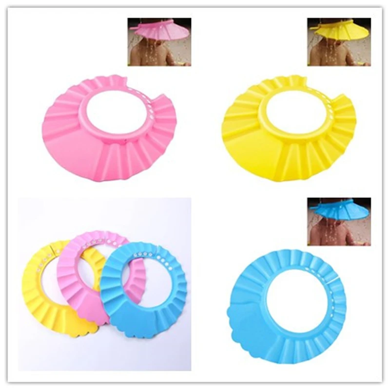

Adjustable Baby Shower Caps Protect Kids Bath Visor Hat,Hair Wash Shield for Children Infant Waterproof Bathing Cap boy bath cap