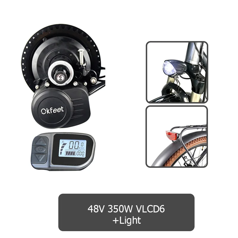 48v350w VLCD6 Light TSDZ 2 VLCD6 Tongsheng 36 в 48 в 250 В 350 в 500 Вт датчик крутящего момента Средний привод электродвигателя электровелосипеда e-Bike конверсионный комплект с батареей - Цвет: 48v350w VLCD6 Light