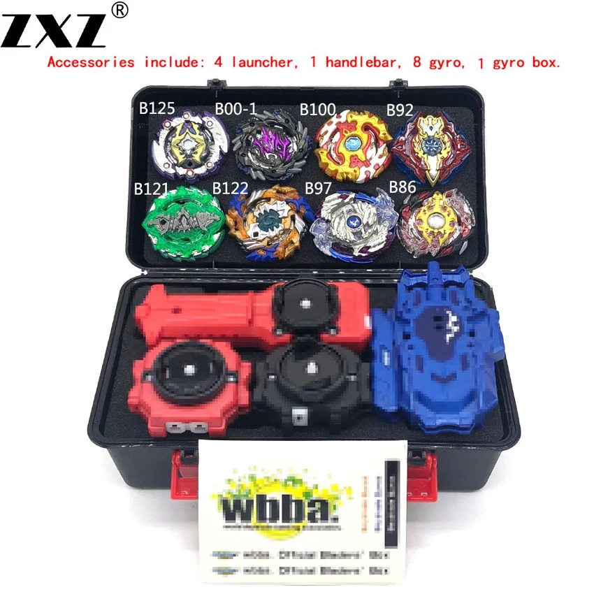 

8PCS Beyblade burst Toupie Beyblades Metal Fusion Black Beyblades Set Box bey blade Launcher Beyblade Toys For Childn Bayblade