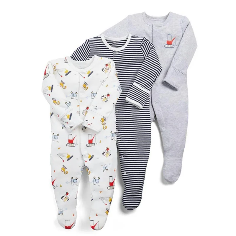 

3pcs/lot Baby Girl Romper Sleepsuit Flower Baby Rompers Infant Baby Clothes Long Sleeve Newborn Jumpsuits Baby Pajamas