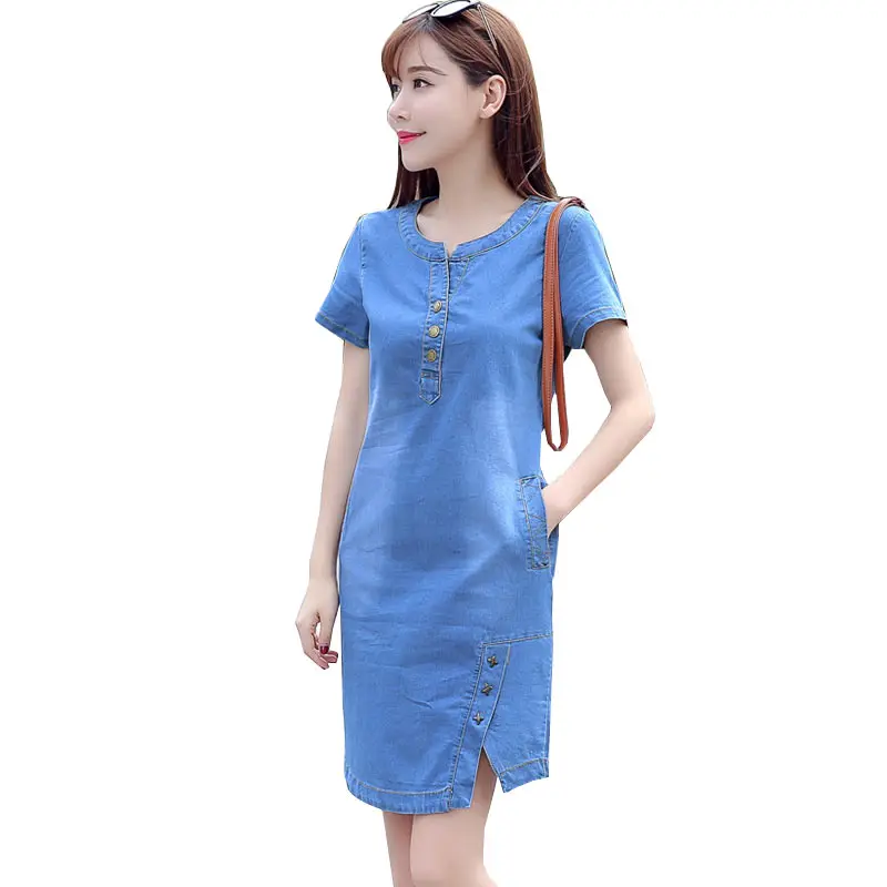 2018 New Women Thin Section Loose Denim dress Slim Thin Summer Short ...