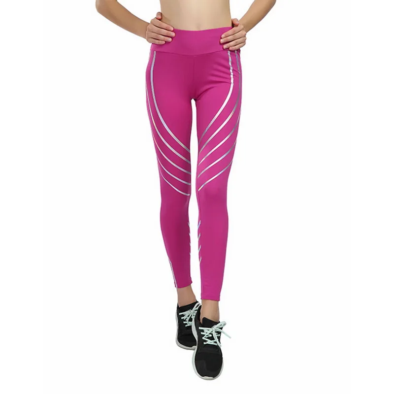 Vertvie, фосфоресцирующие Леггинсы для йоги, быстросохнущие штаны для йоги, женские спортивные легинсы, Женские легинсы для фитнеса, светящиеся в темноте, легинсы для занятий спортом, тренажерного зала - Цвет: Rose Red-1