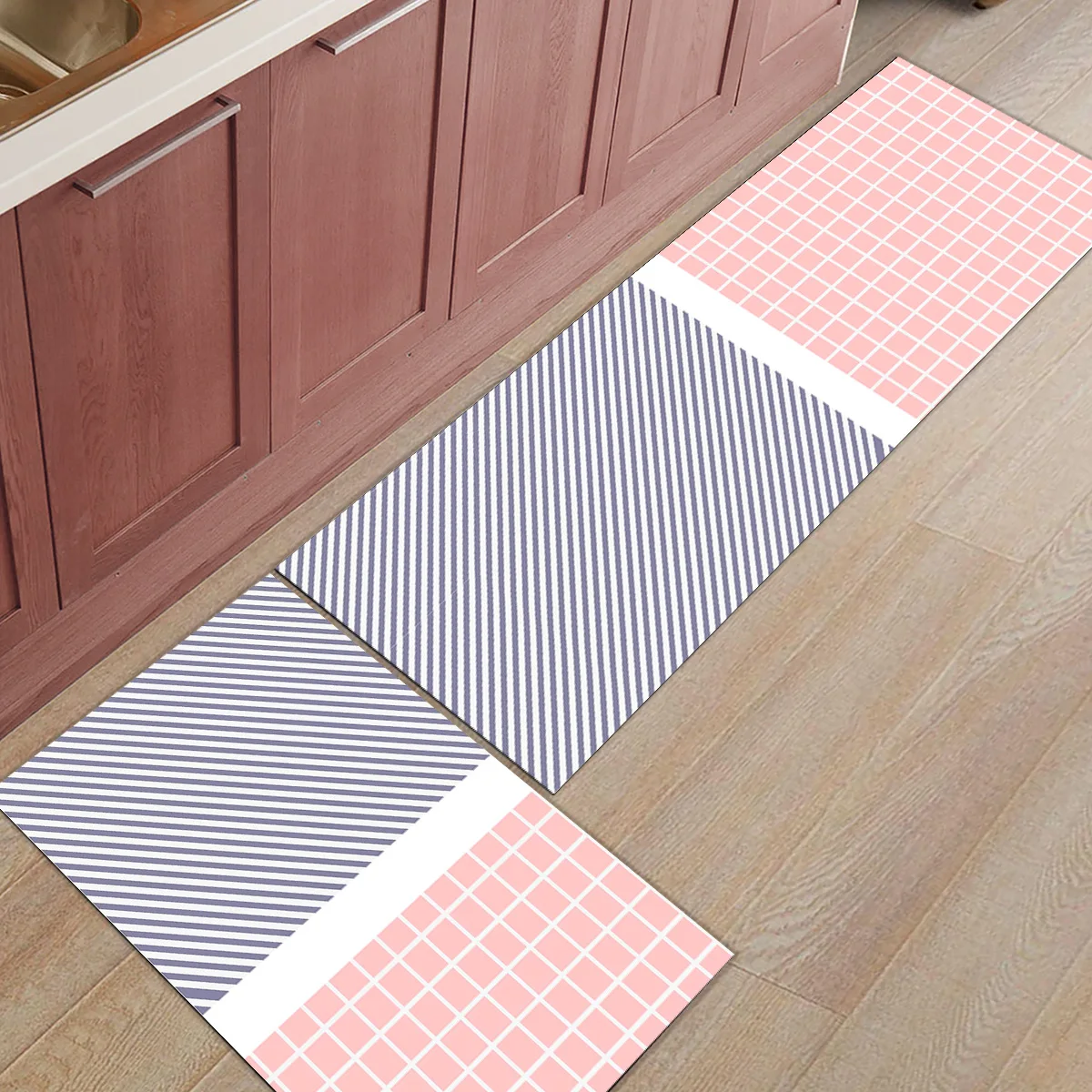 Современный геометрический Коврик на кухню из 2 предметов под домашнюю миска для воды еды аксессуары для ванной комнаты Набор грязи мусора грязи Траппер ботинок