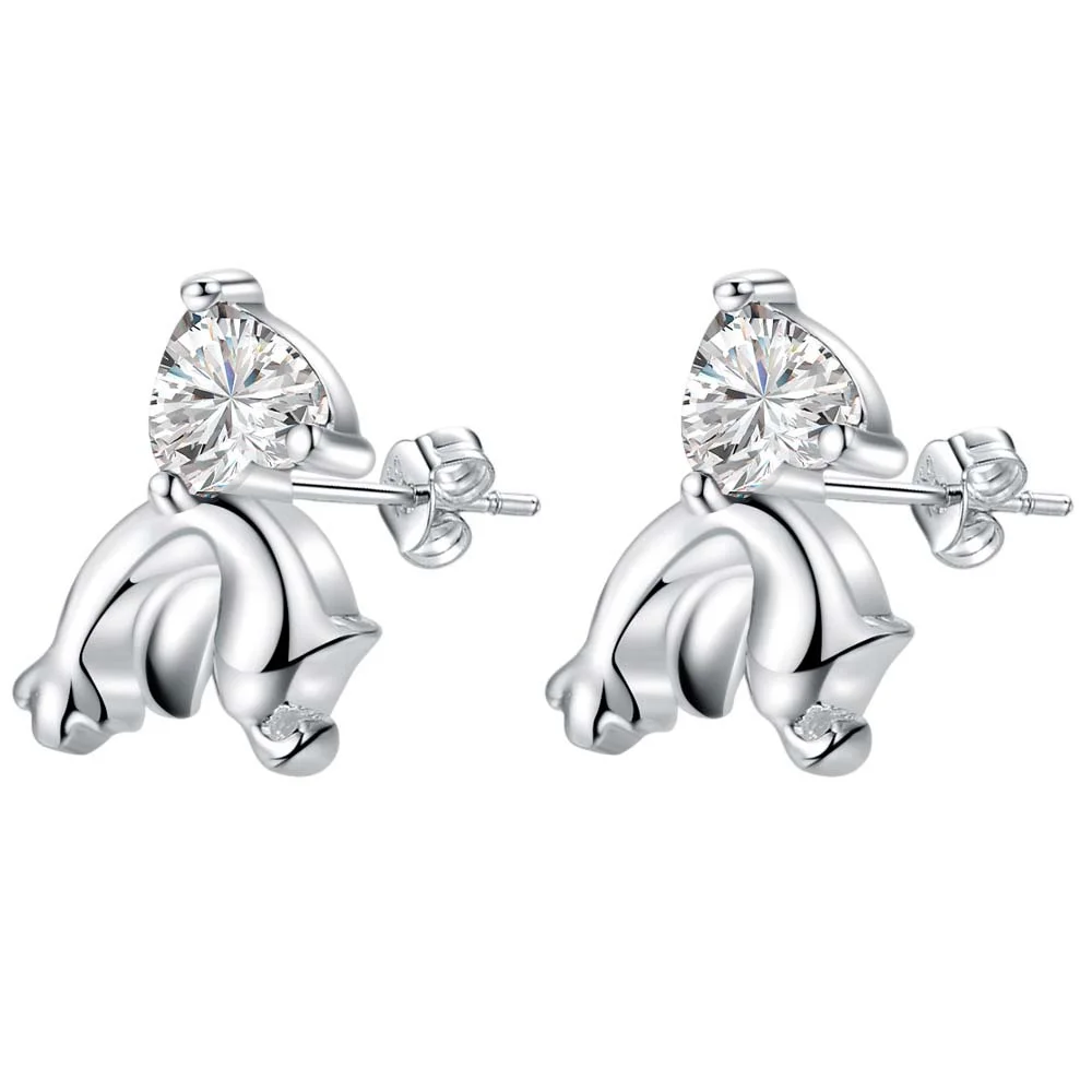 

Inlay shiny zircon fish high quality Silver Earrings for women fashion jewelry earrings /TFFENHGD LWCQNKAP