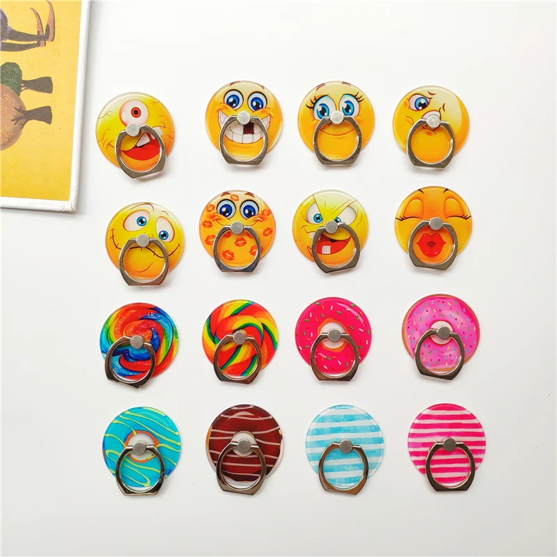 

WTSZKL Donut Mobile Phone Bracket Expression Rings Round Universal Phone Ring Holder I Ring Phone Ring Holder Metal