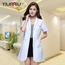 Униформа для доктора больничный медицинский скраб одежда Для женщин аптека длинное пальто хирургический костюм дамы медицинская форма Красота салон