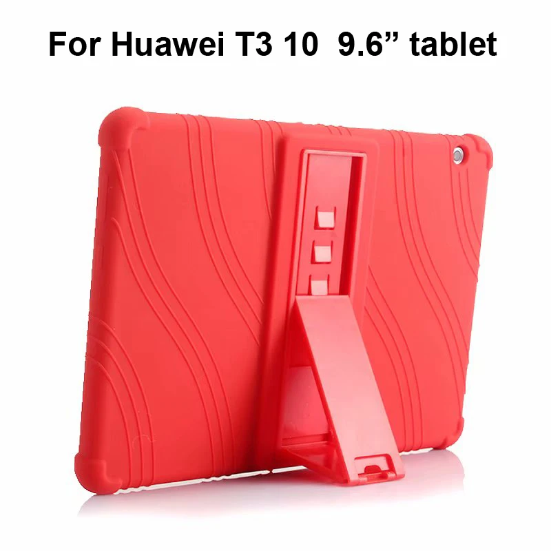 

For Huawei T3 10 9.6" Tablet Silicone Case Drop Resistance Sleeve Honor Pad 2 9.6 inch AGS-W09 L09 Cover Pouch Stand Bag Holder