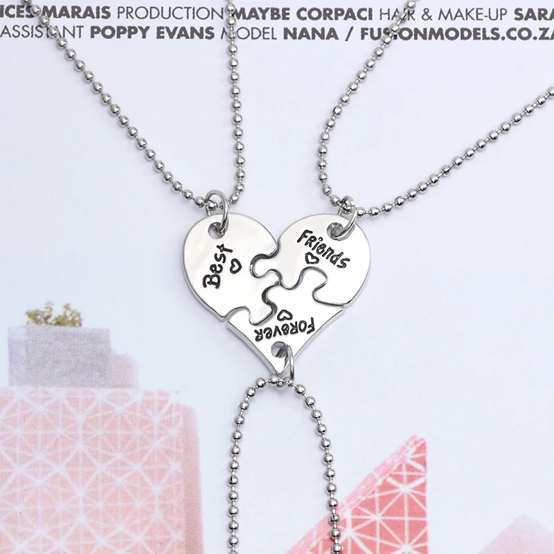 3 шт./компл. модное ожерелье из сплава в форме сердца с подвеской Best Friends Forever