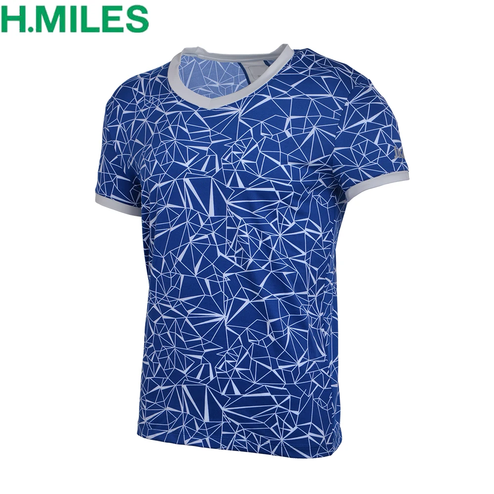 

HMILES mens sports shirt quick dry fashion workout gym fitness tops training short sleeve athletic tees essential printed 2017